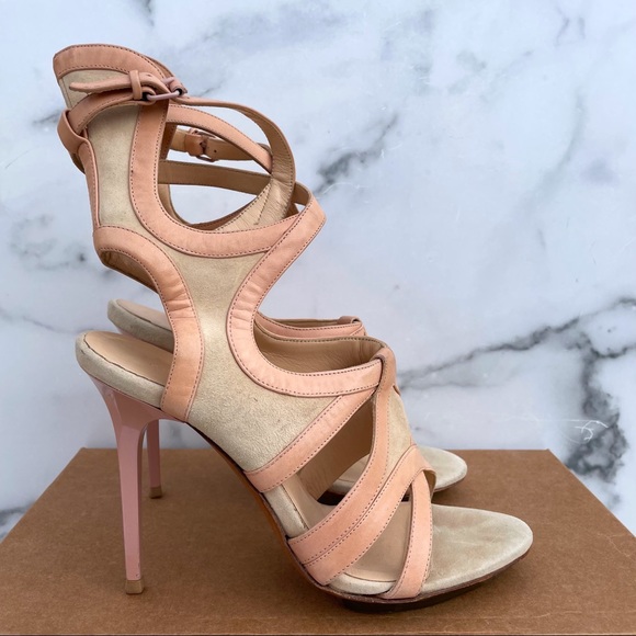 Balenciaga leather and suede ankle-wrap gladiator sandal size IT 39 US 9 - Picture 7 of 16